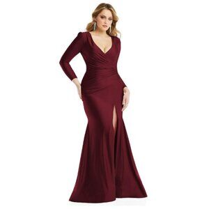 Stretch Satin Gown in Cabernet size XL Style CS102